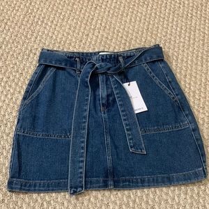 Forever 21 denim high waisted tie belt mini skirt